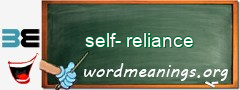 WordMeaning blackboard for self-reliance